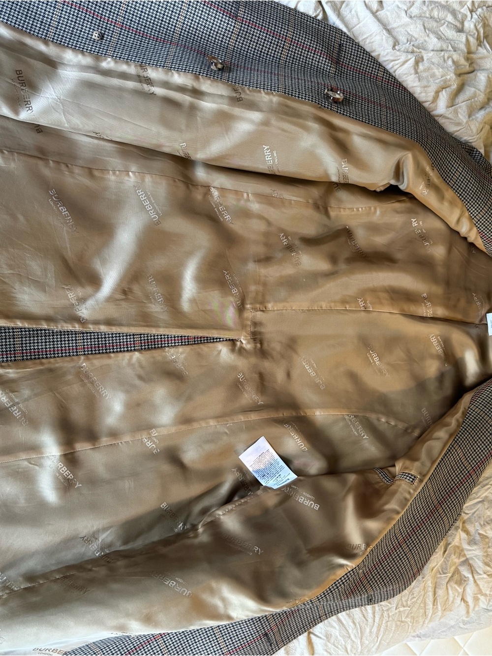Burberry double-breasted houndstooth wool coat Size 6 - Picture 5 of 6